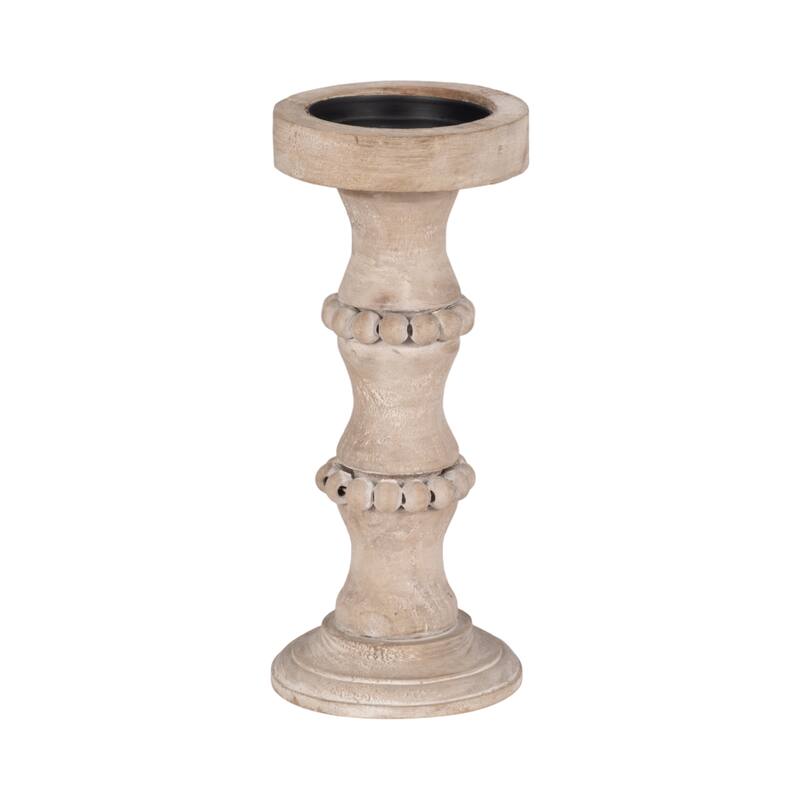 Sagebrook Home Artisanal Wood Pillar Candle Holders