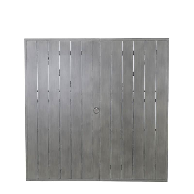 63 Inch Aluminum Outdoor Dining Table with Umbrella Hole