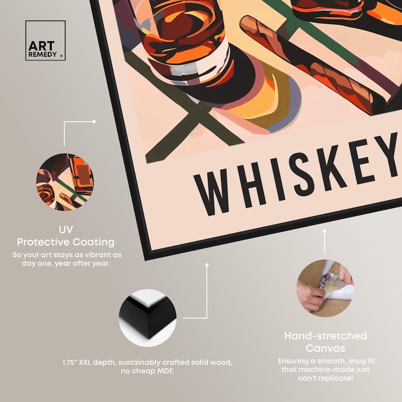 Whiskey Poster Canvas by Art Remedy