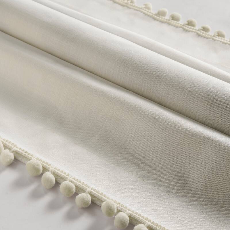 Exclusive Fabrics Bordered Textured Cotton Curtains For Bedroom & Living Room Curtains - Single Panel Drapes