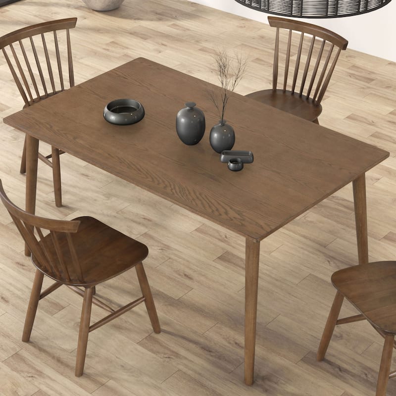 Furniture of America Zailen Mid-Century Modern Walnut 60-inch Solid Wood Dining Table