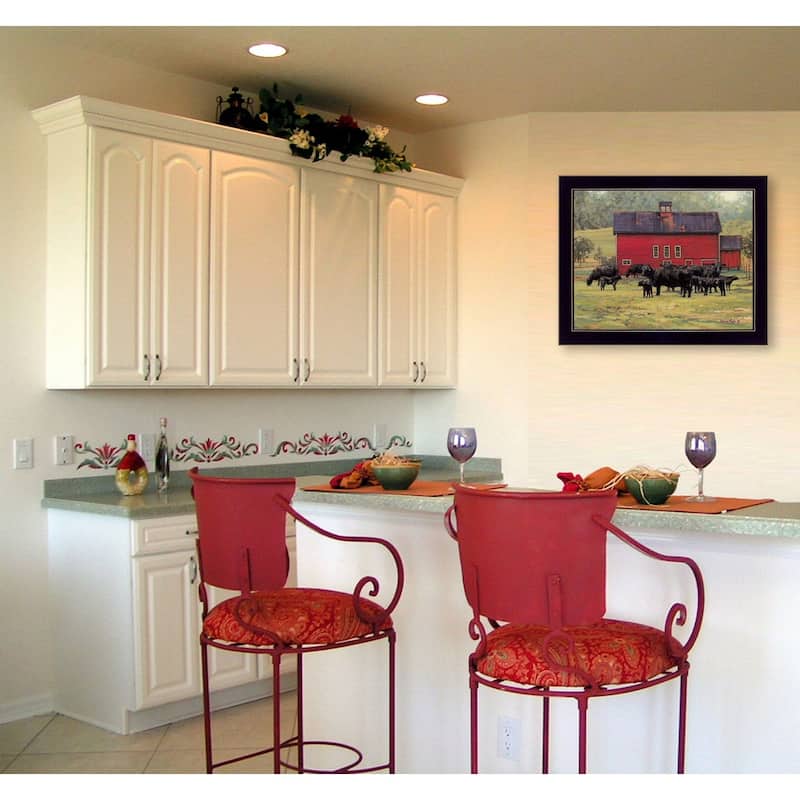 TrendyDecor4U Traditional "By the Red Barn" Framed Print Wall Art by Bonnie Mohr