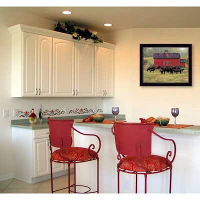 TrendyDecor4U Traditional "By the Red Barn" Framed Print Wall Art by Bonnie Mohr