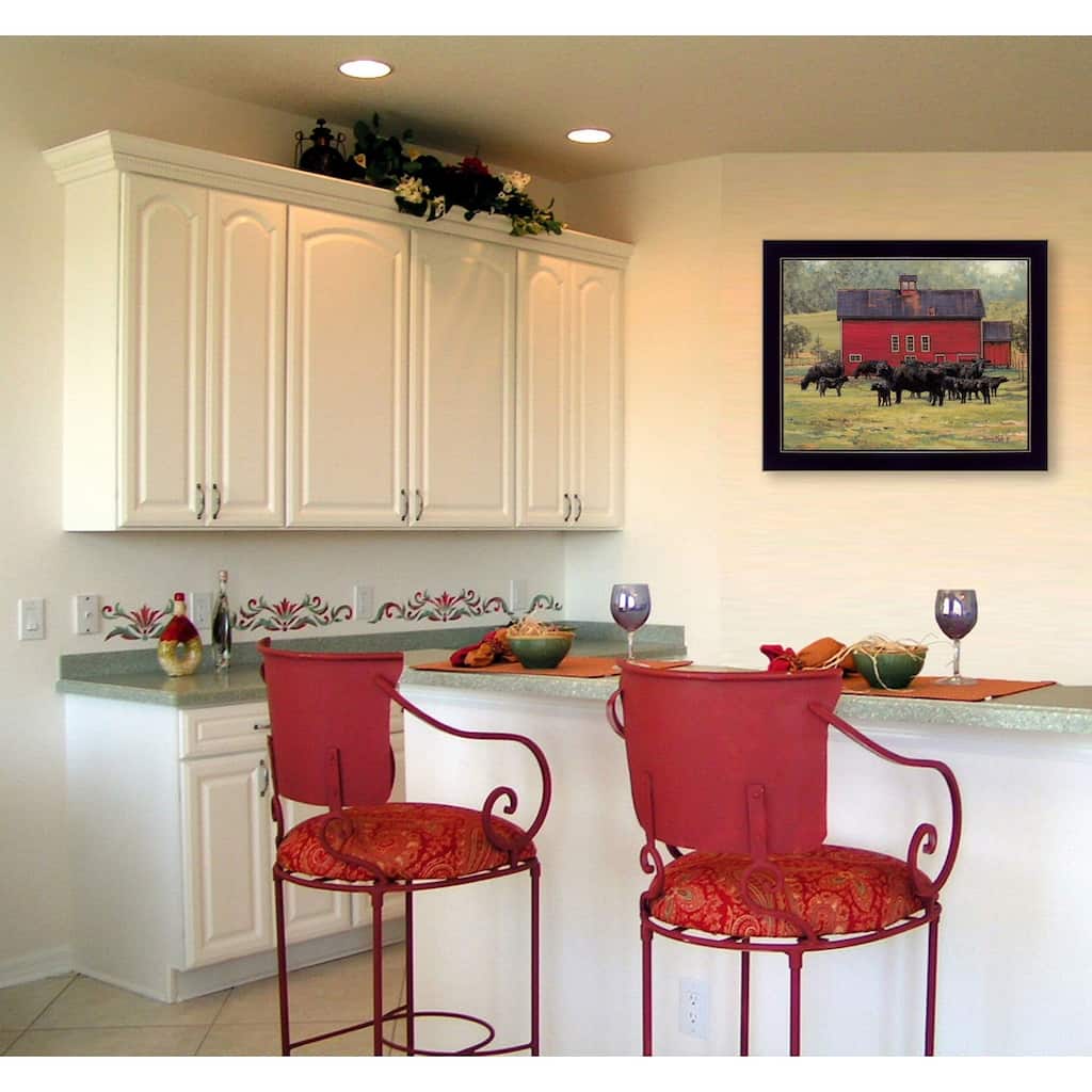 TrendyDecor4U Traditional "By the Red Barn" Framed Print Wall Art by Bonnie Mohr