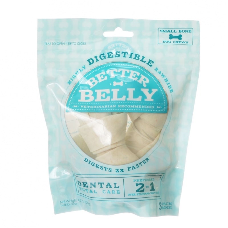 Better Belly Rawhide Dental Bones Small 3 Count Overstock 20895193