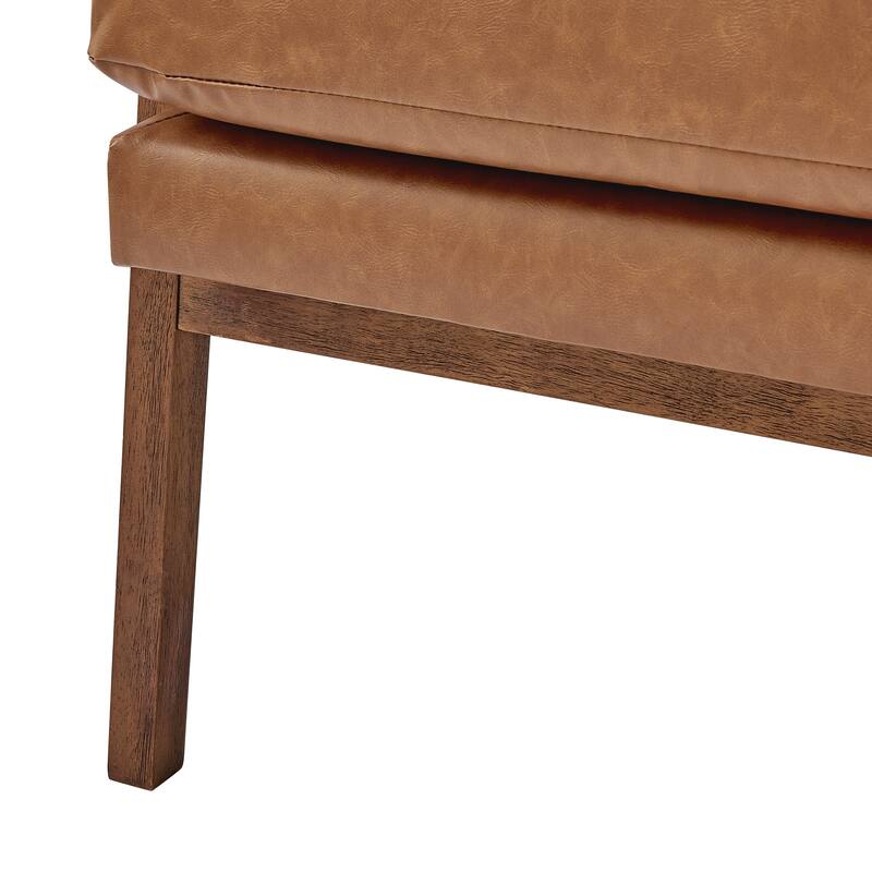 NPD Furniture Colton Fabric/Faux Leather Accent Arm Chair