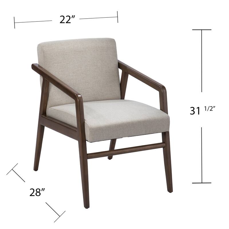 SEI Furniture Diane Beige Wood Accent Chair