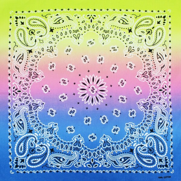 Paisley Bandana Cotton Multicolor Head Face Mask Wrap Scarf 6-12 Pack. Opens flyout.