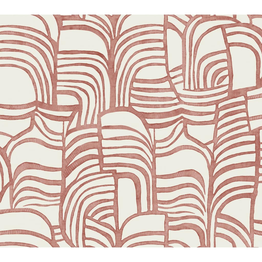 Featherwork Red Premium Peel and Stick Wallpaper