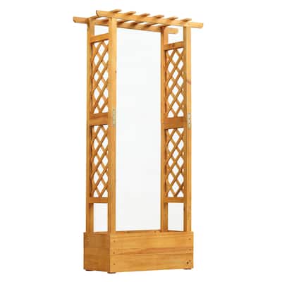 Costway 1/2 PCS 60” Raised Garden Bed with Trellis with Hanging Roof,