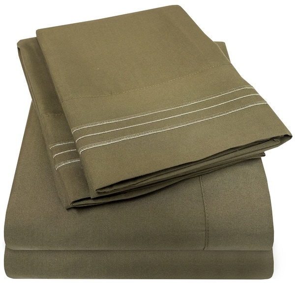 Deep Pocket Soft Microfiber 4-piece Solid Color Bed Sheet Set - On Sale -  Bed Bath & Beyond - 10151361