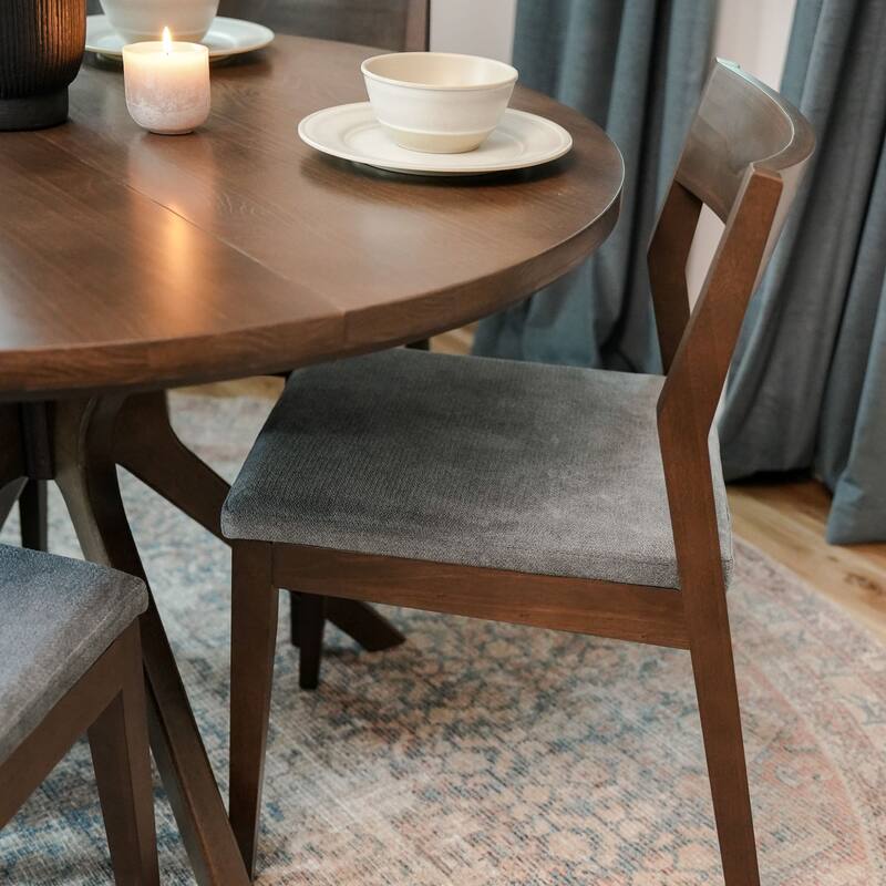 Plank and Beam Modern Solid Wood Upholstered Cushion Dining Chair - Set of 2