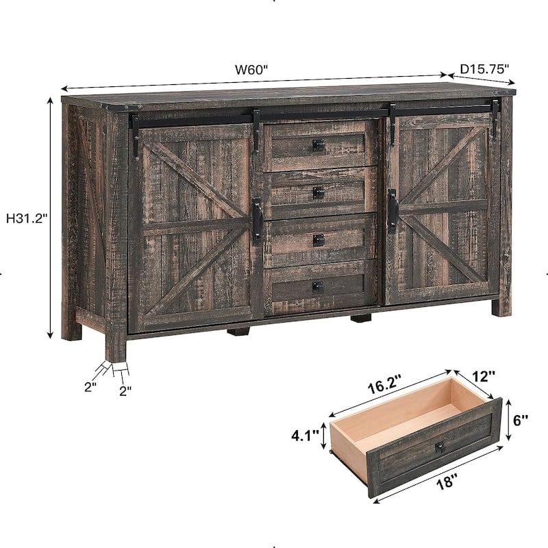 Farmhouse Dresser, Chest of Drawer, Dresser TV Stand, Storage Dresser