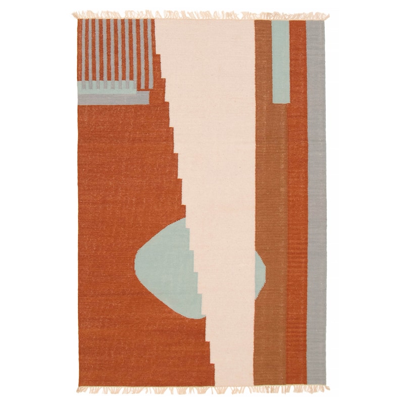 Ankara FW Copper Kilim 5'2" x 7'10" - 5'2 x 7'10 - Dark Copper - 5'2 x 7'10