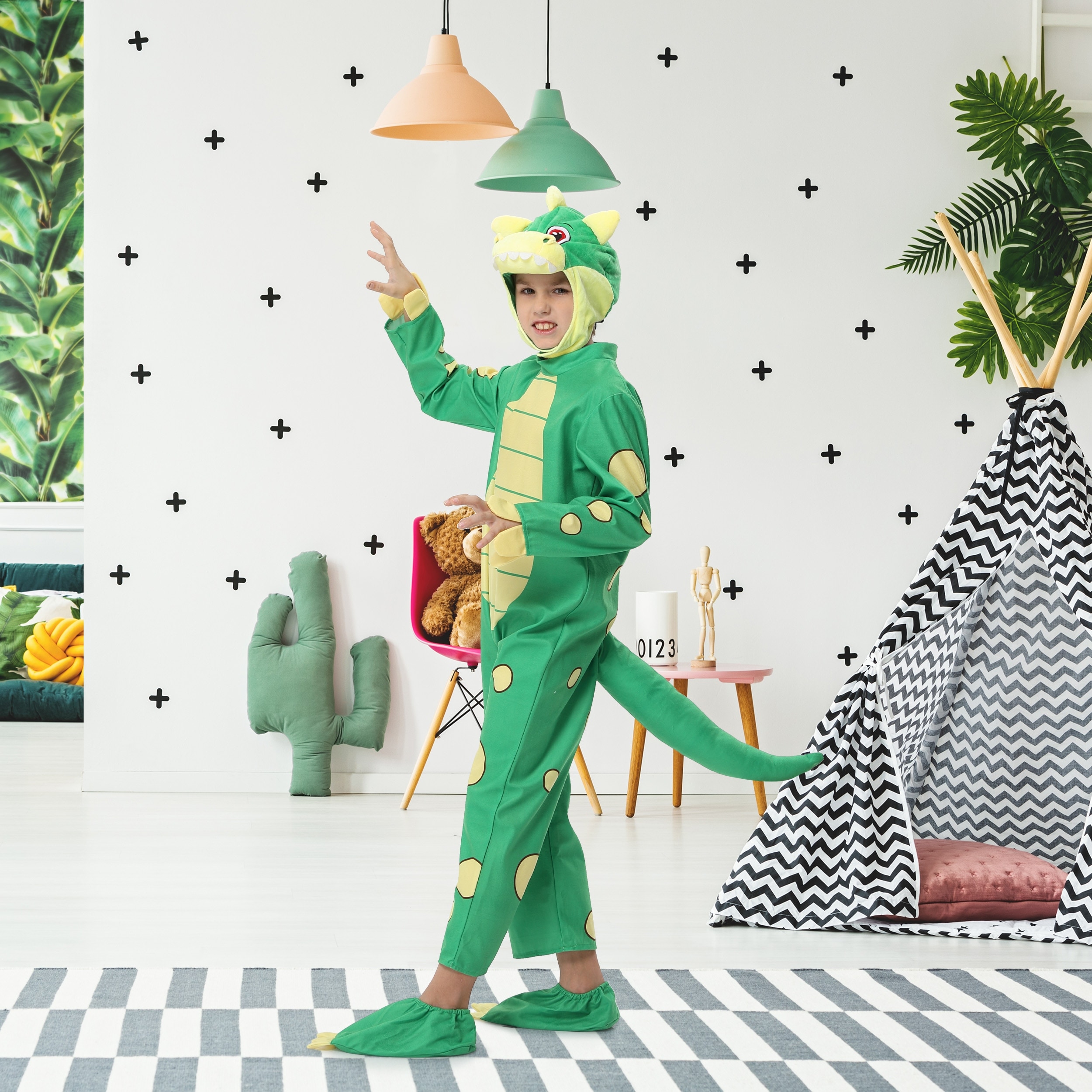 Halloween Dinosaur Costume for Child Dinosaur Dress Up Party, Role Play 