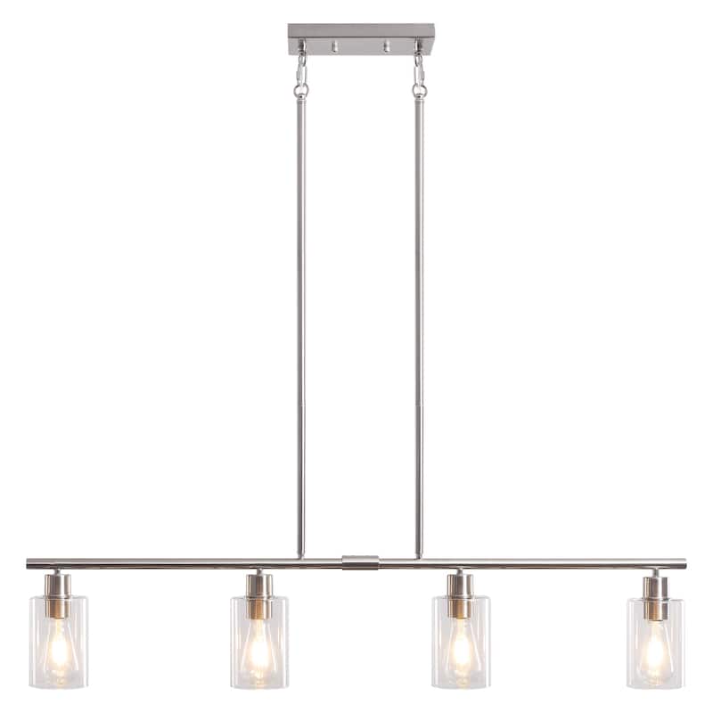 4-Light 43.7"W Kitchen Pendant Lighting witn Clear Glass Shades