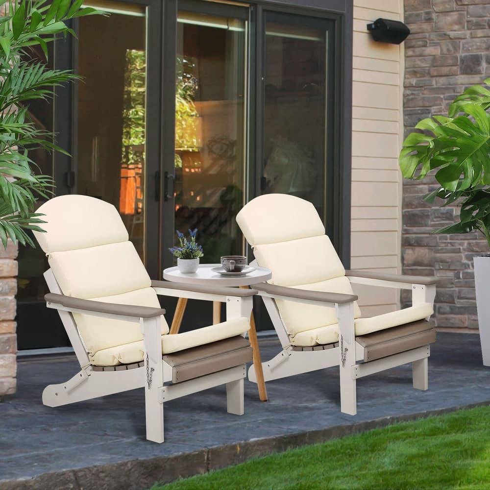 Aoodor Patio Chair Cushion Set of 2 - High-Back Adirondack Patio Cushions with Ties