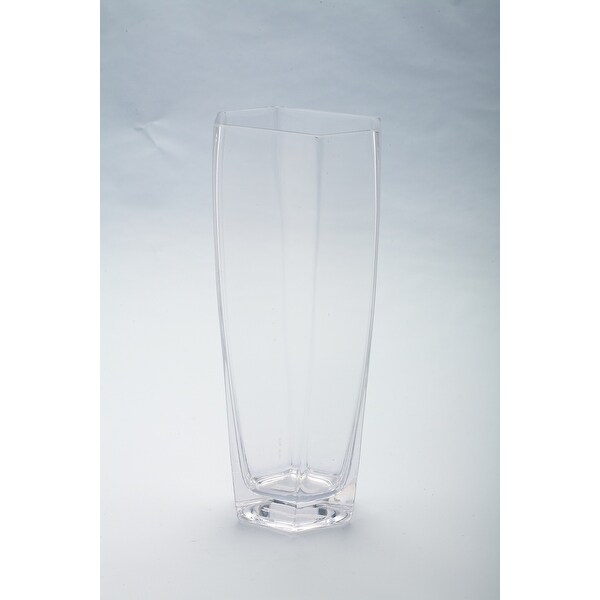 12" Clear Hand-blown Glass Tabletop Vase - N/A