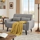 preview thumbnail 4 of 9, 48.82" Small Tufted Loveseat Sofa with 2 Pillows and Tapered Wood Legs