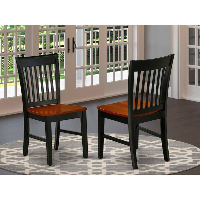Dining Chairs Set of 2, Black Cherry Finish, Comfortable Accent Seating for Kitchen or Dining - 18