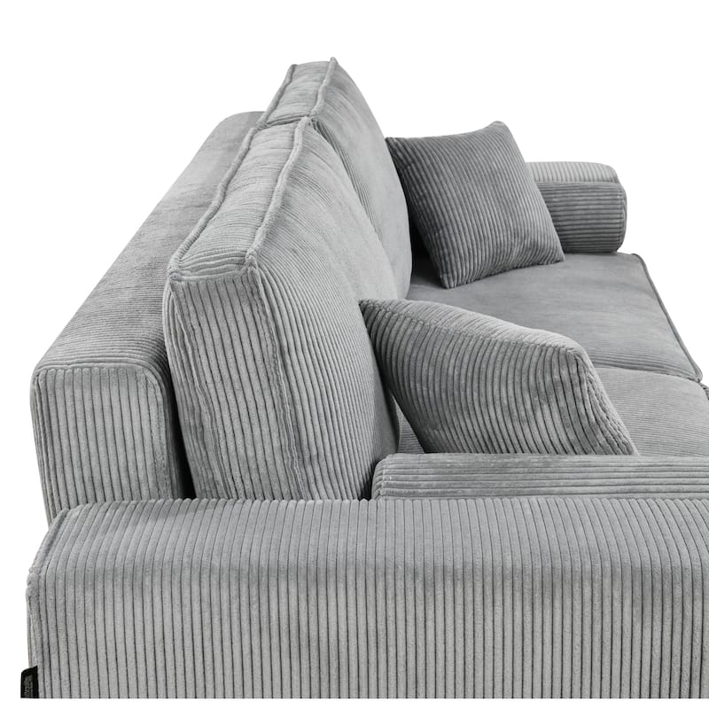 Roomfitters 91 Inch Sofa Bed with Storage, Modern 3 Seater Convertible Couch for Small Spaces, Living Room and Apartment, Grey