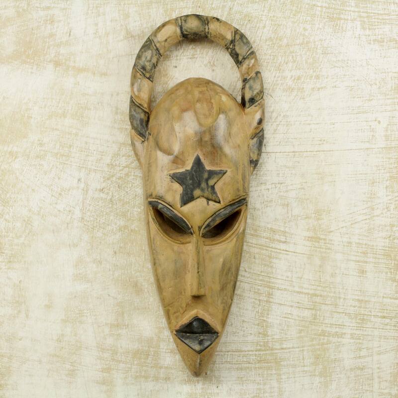 Novica Handmade Rising Star African Wood Mask
