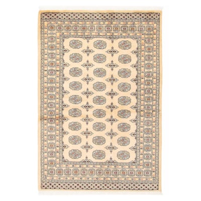 ECARPETGALLERY Hand-knotted Peshawar Bokhara Beige Wool Rug - 4'8 x 6'9