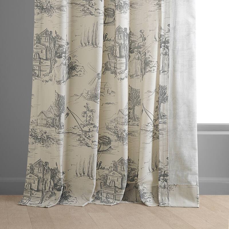 Exclusive Fabrics Textured Cotton Printed Curtains for Bedroom and Living room (1 Panel)