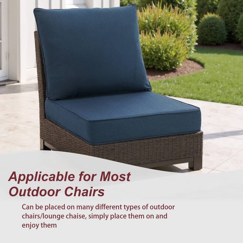 4.7" Thick Sunbrella Outdoor Cushion Set with Back and Seat Cushion