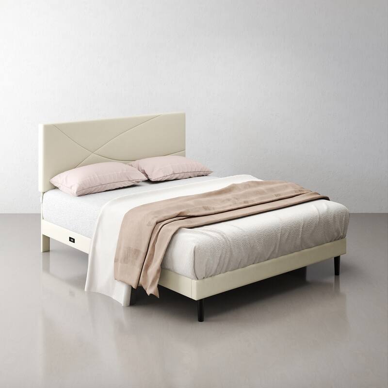 Homy Casa Platform Bed with LED Headboard & Charging Ports