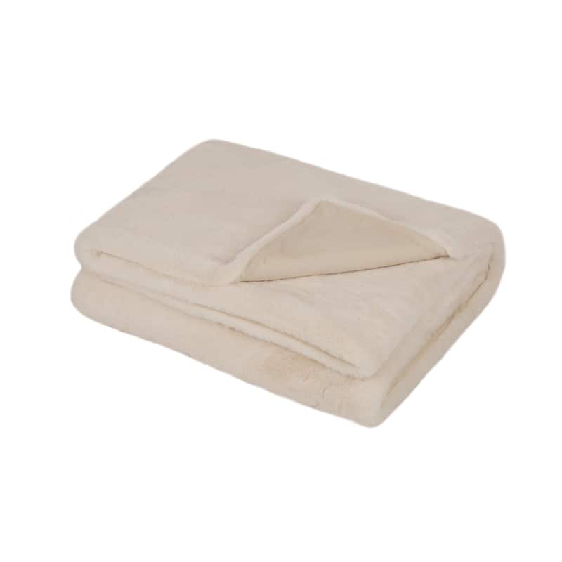 Glitzhome 50"W 60" Luxurious Faux Fur Xmas Throw Blanket