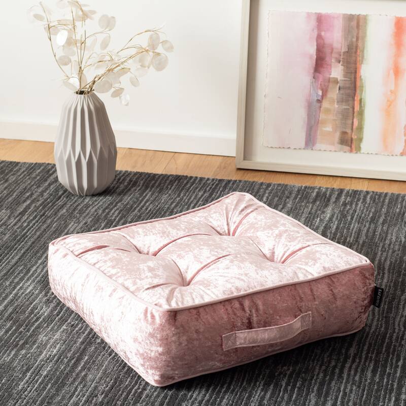 SAFAVIEH Lavonne Square Tufted Velvet Floor Pillow