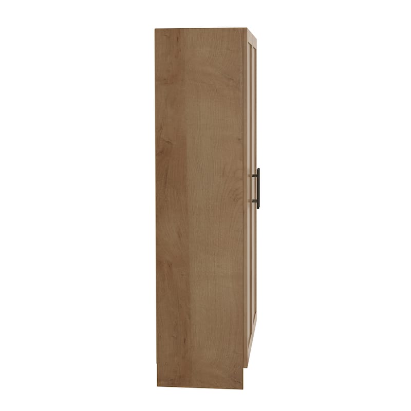Prepac Elite 65" Tall Oak Accent Kitchen Pantry Cabinet, Craft or Bathroom Storage Cabinet, Buffet Storage with Panel Doors