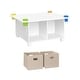 preview thumbnail 7 of 5, RiverRidge Kids Desk and Art Activity Table with 4 Storage Cubbies and 4 Removable Storage Cups - White 2 Taupe Bins