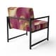 preview thumbnail 86 of 101, Designart "Mettalic Indigo And Gold II" Upholstered Abstract Accent Chair - Glam Arm Chair For Living Room