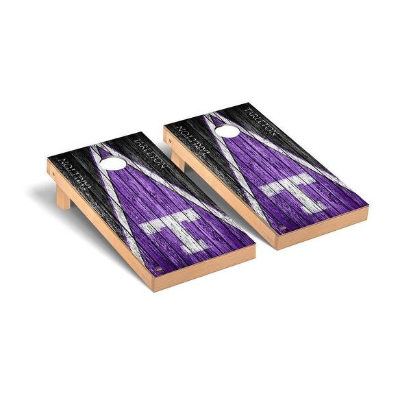 slide 2 of 5, Tarleton State University Texans Triangle Cornhole Board Set