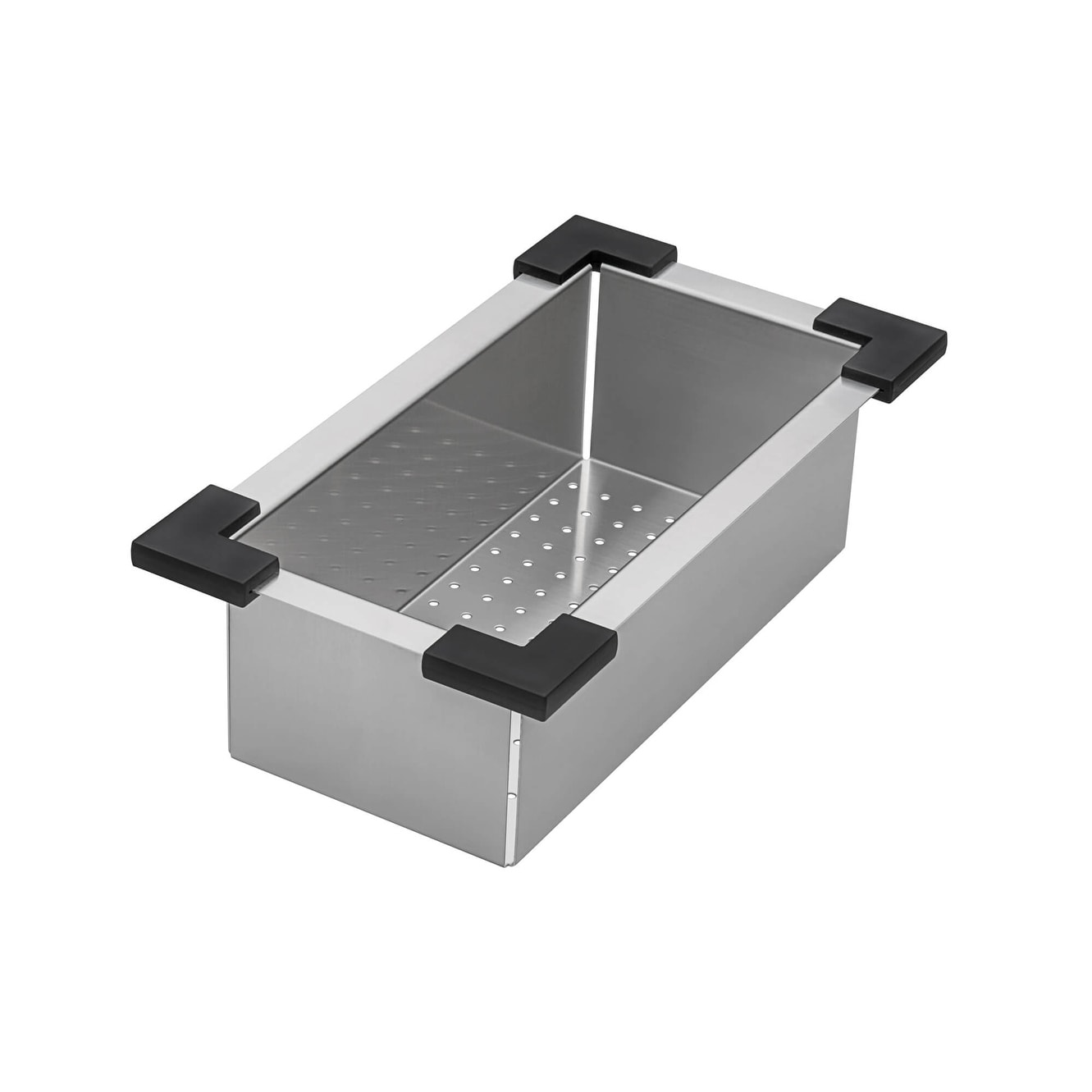 Ruvati Workstation Sink Colander 17 inch Stainless Steel with Plastic Corners - RVA1327 - Silver
