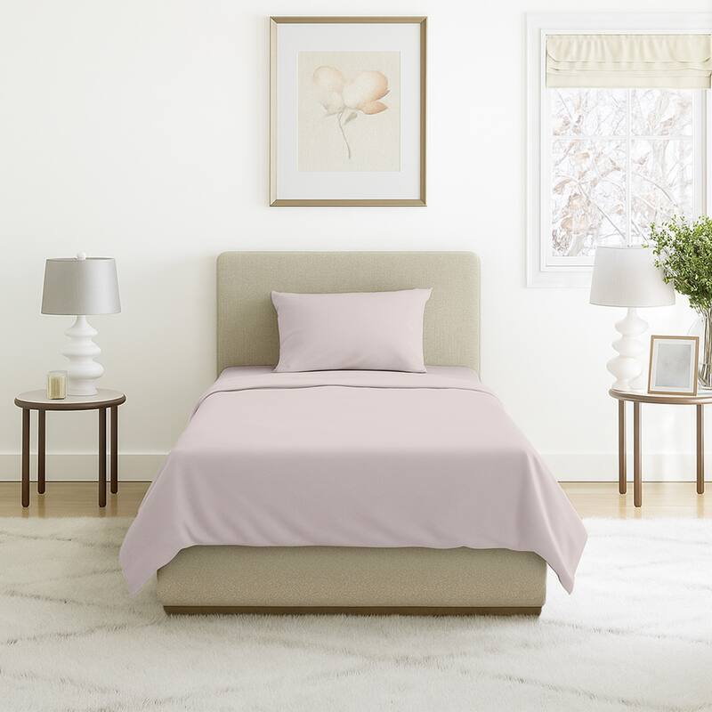 Brushed Microfiber Sheet Set-3 Piece Bed Linens-Fitted & Flat Sheets, Plus Pillowcase by Windsor Home (Twin XL, Beige) - Brown