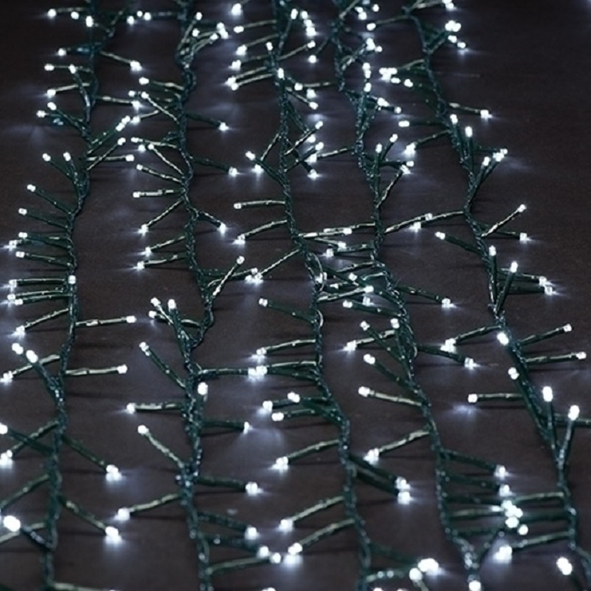 Shop Set Of 4 White Led Christmas Lights With Green Cord 9 25 Overstock 23566327
