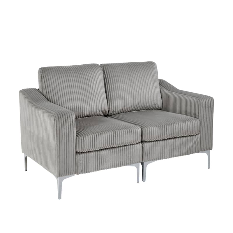 Modern 2-Seat Modular Sectional Sofa Corduroy Armchair Couch for Living Room Office
