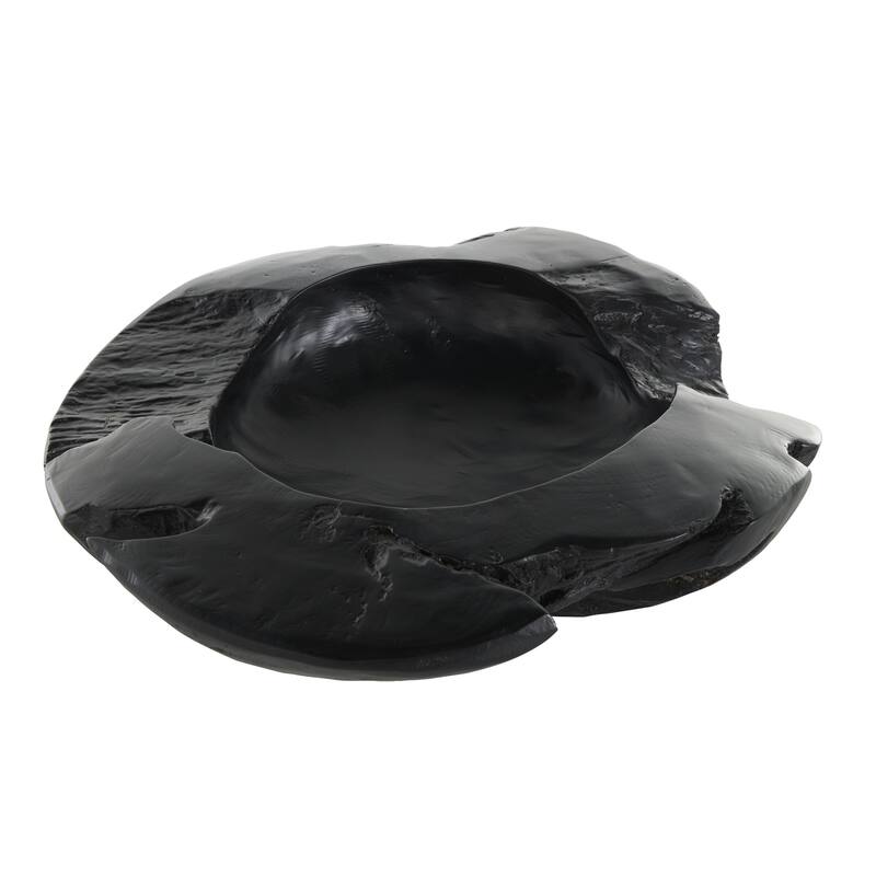 Teak Wood Handmade Live Edge Decorative Bowl - Black - Roche River Decor
