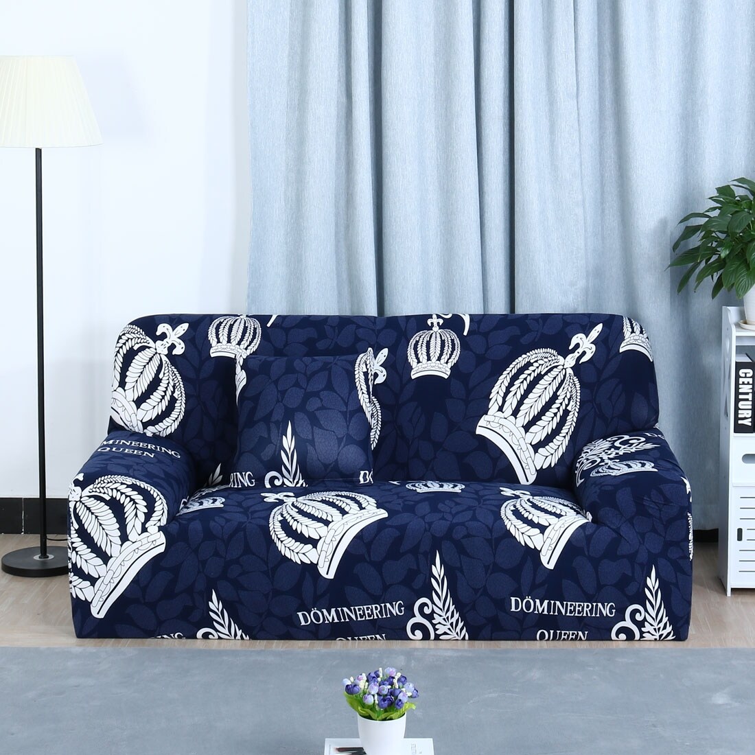 Shop Unique Bargains Home Decor Polyester Stretch 1 2 3 Seats Sofa