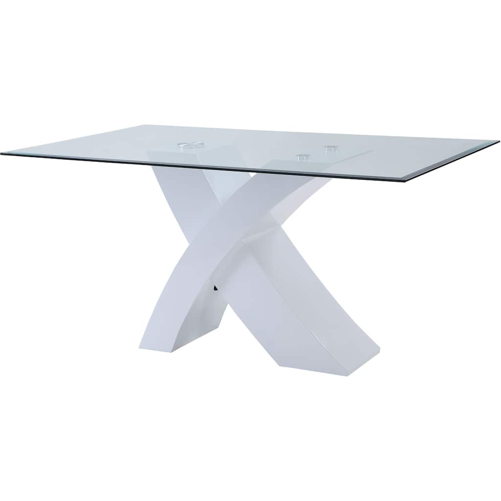 Tempered Glass Dining Table with "X" shaped