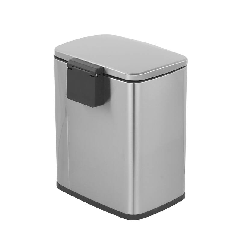 Innovaze 5.3 Gal./20 Liter Rectangular Stainless Steel step-on Trash Can for kitchen