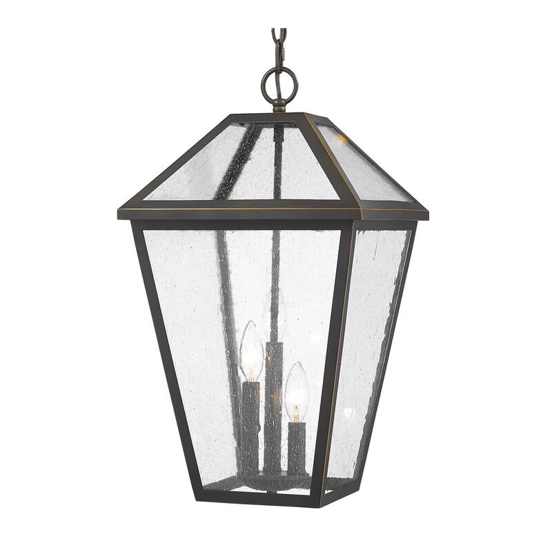 Roseto ZP37345 Calvin 3 Light 12" Wide Outdoor Taper Candle Pendant - Rubbed Bronze