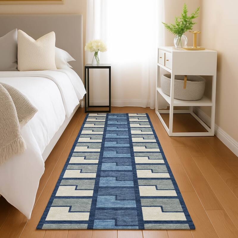 Machine Washable Indoor/ Outdoor Contemporary Kaylee Chantille Rug