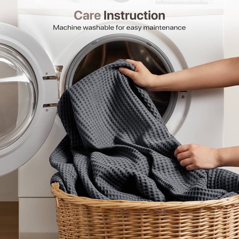 Madison Park Waffle Weave Cotton Blanket
