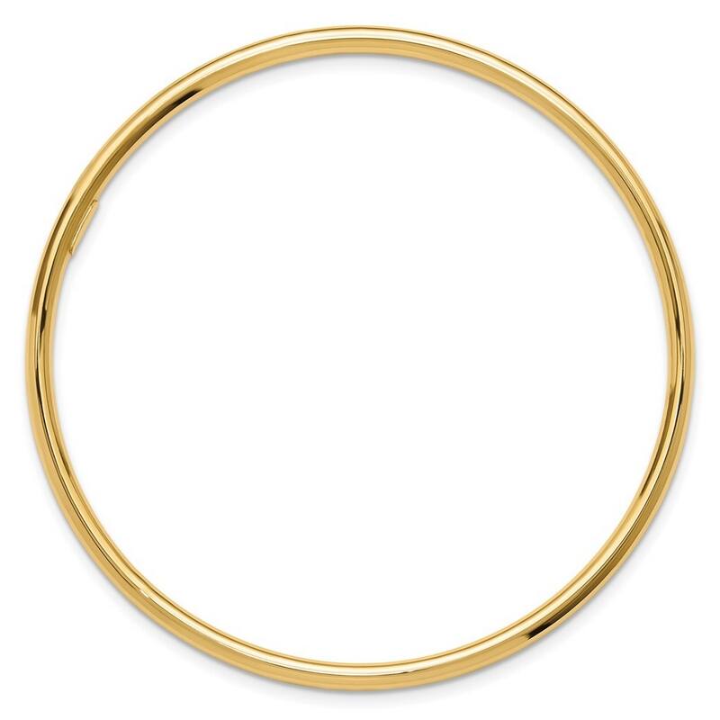 Curata 14k Yellow Gold 8" 3mm Polished Tube Slip-on Stackable Bangle Bracelet