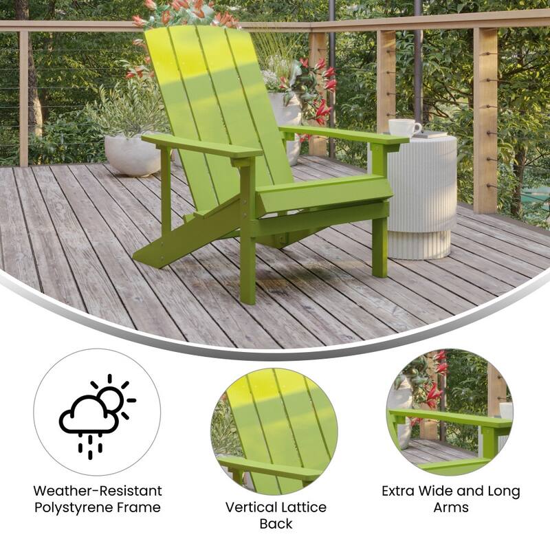 Outdoor All-Weather Poly Resin Wood Adirondack Chair - 29.5"W x 33.5"D x 35"H