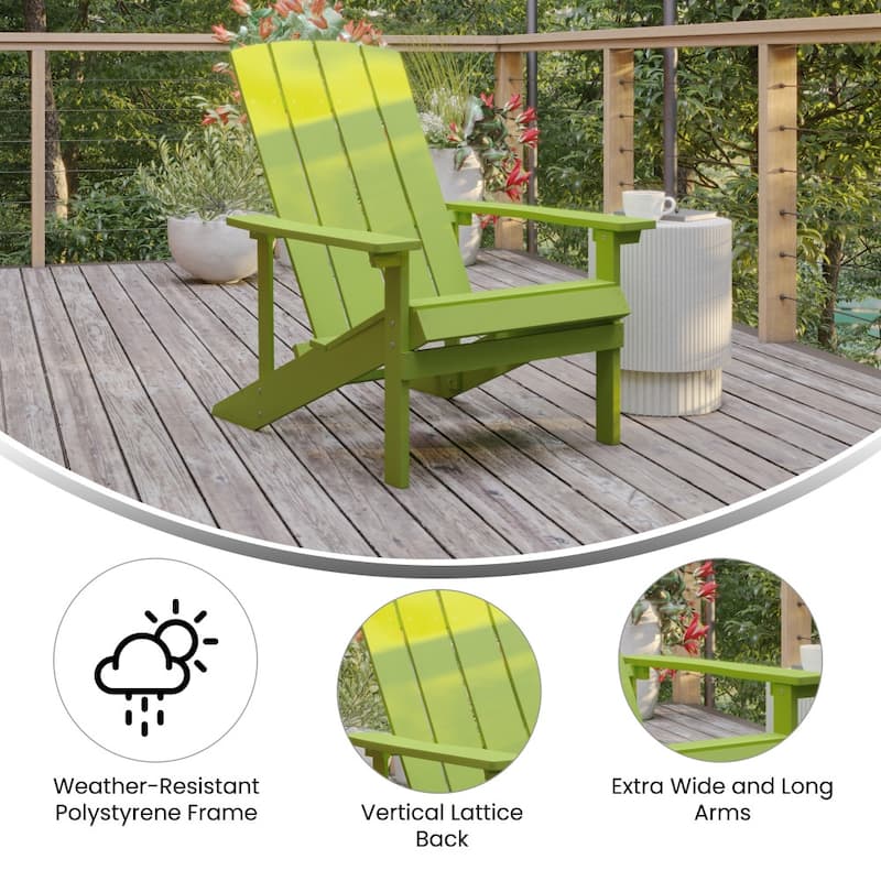 Outdoor All-Weather Poly Resin Wood Adirondack Chairs (Set of 2)